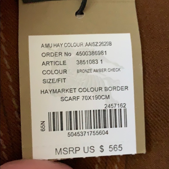 NWT Burberry Haycheck Colour Scarf - Picture 4 of 5